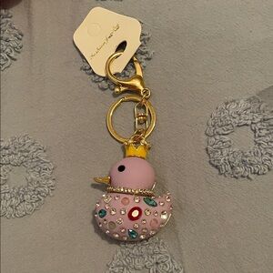 Gold and Purple Duck Keychain